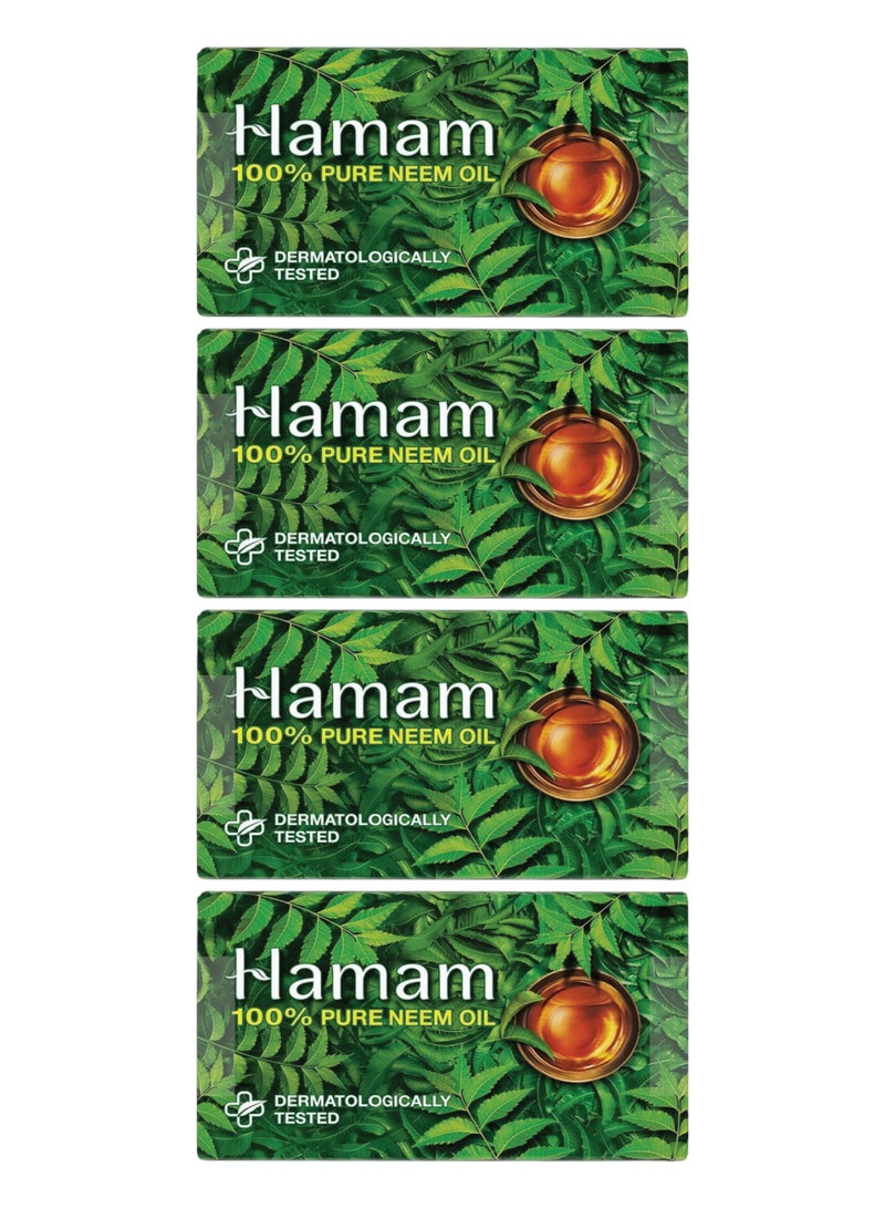 Hamam Neem Tulsi And Aloe Vera Soap 150gx4Pcs - Image 1